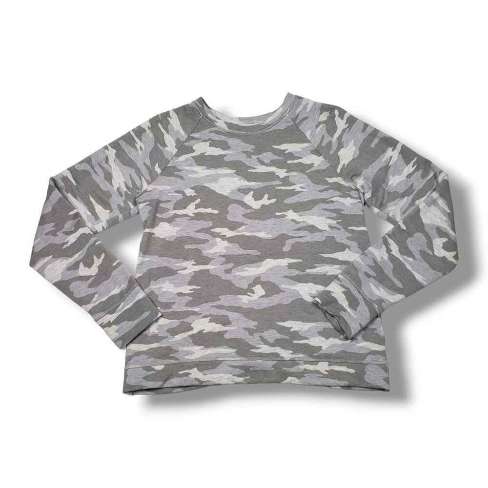 Athleta Girl Cozy Cross Your Fingers Sweatshirt Grils XXL Camo Modal